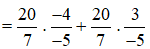 Tính giá trị biểu thức sau theo cách hợp lí. (20/7 x (-4)/(-5))+