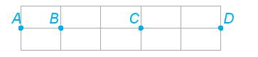 Cho bốn điểm A, B, C và D như hình vẽ sau
