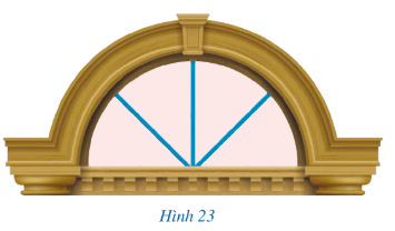 Hình 23 là một mẫu cửa có vòm tròn của một ngôi nhà. Nếu coi mỗi thanh chắn vòm cửa đó