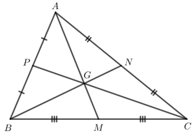 Cho tam giác ABC Ba đường trung tuyến AM, BN, CP đồng quy tại G