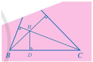 Bạn Hoa vẽ tam giác ABC lên tờ giấy sau đó cắt một phần tam giác ở phía góc A