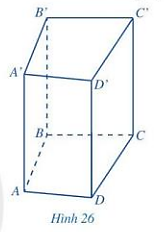 Quan sát lăng trụ đứng tứ giác ở Hình 26 và đọc tên các mặt, các cạnh, các đỉnh