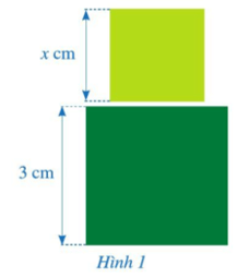 Trong giờ học môn Mĩ thuật, bạn Hạnh dán lên trang vở hai hình vuông