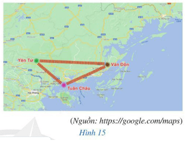 Hình 15 minh hoạ vị trí của ba khu du lịch Yên Tử, Tuần Châu và Vân Đồn