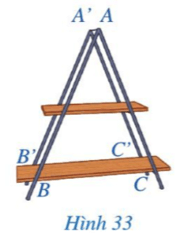 Giá để đồ ở Hình 33 gợi nên hình ảnh hai tam giác ABC và A'B'C'