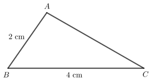 Cho tam giác ABC có AB = 2 cm, BC = 4cm So sánh hai cạnh AC và AB
