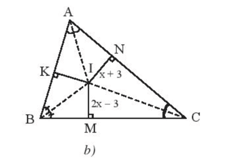 Trong Hình 8, I là giao điểm ba đường phân giác của tam giác ABC.