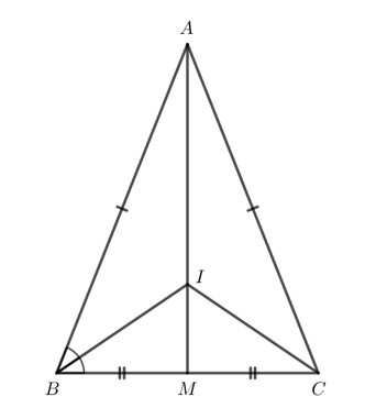 Cho tam giác ABC cân tại A. Kẻ đường trung tuyến AM