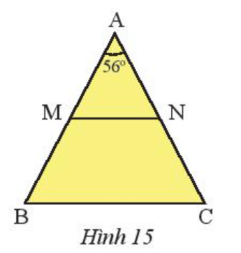 Cho tam giác ABC cân tại A có góc A = 56 độ