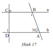 Cho Hình 17, biết a // b Tính số đo của các góc B2 và góc D1