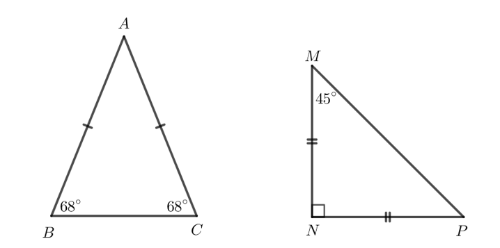 Tìm các tam giác cân trong Hình 11 và đánh dấu các cạnh bằng nhau