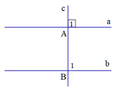 Cho hai đường thẳng a, b song song với nhau, đường thẳng c vuông góc với a