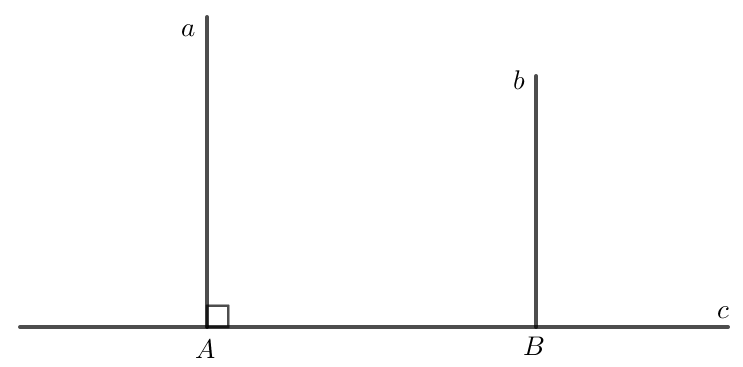 Hãy chứng minh định lí nói ở Ví dụ trang 56: Một đường thẳng vuông góc