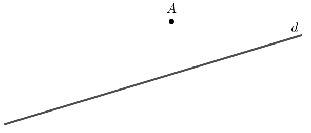 Cho điểm A và đường thẳng d không đi qua A. Hãy vẽ đường thẳng