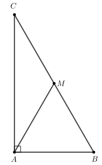 Cho tam giác ABC vuông tại A có góc B=60 độ. Trên cạnh BC lấy điểm M
