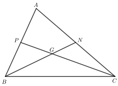Cho tam giác ABC với hai đường trung tuyến BN, CP và trọng tâm G