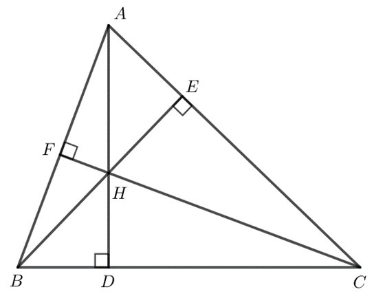 Gọi H là trực tâm của tam giác ABC không vuông. Tìm trực tâm của các tam giác HBC