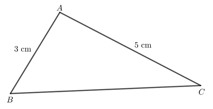 Em hãy vẽ một tam giác ABC có AB = 3 cm, AC = 5 cm