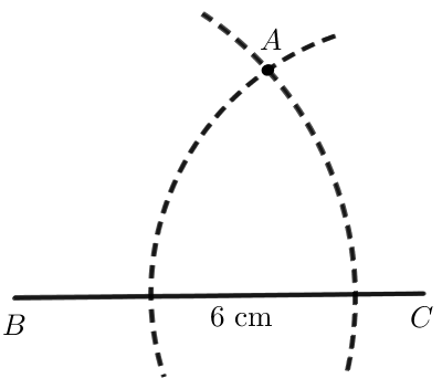 Vẽ tam giác ABC có AB = 5 cm, AC = 4 cm, BC = 6 cm theo các bước sau