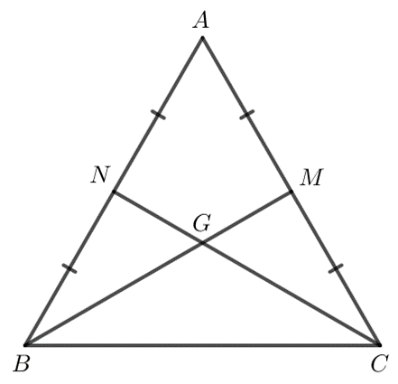 Chứng minh rằng trong tam giác đều ABC, trọng tâm G cách đều ba đỉnh của tam giác đó