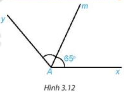 Cho góc xAm có số đo bằng 65 độ và Am là tia phân giác của góc xAy 