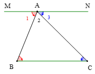 Tổng các góc trong một tam giác (Lý thuyết Toán lớp 7) | Kết nối tri thức (ảnh 1)