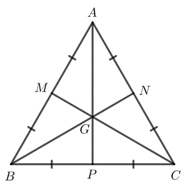 Chứng minh rằng trong tam giác đều, điểm cách đều ba cạnh của tam giác là trọng tâm của tam giác đó