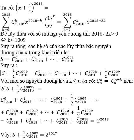 Bài tập về nhị thức Newton nâng cao cực hay có lời giải