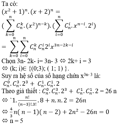 Bài tập về nhị thức Newton nâng cao cực hay có lời giải