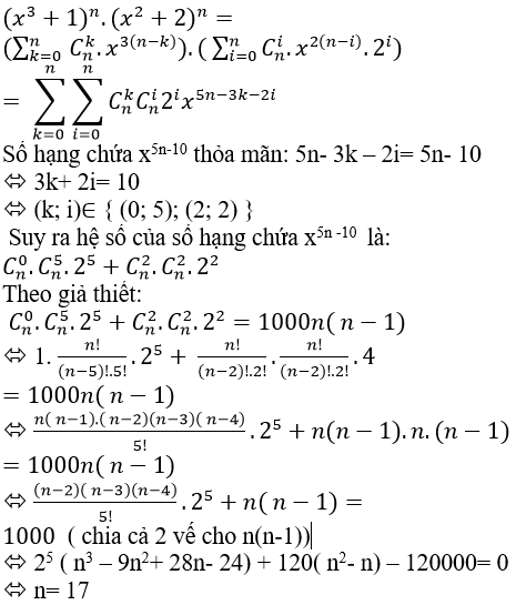 Bài tập về nhị thức Newton nâng cao cực hay có lời giải