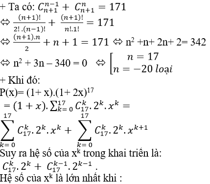 Cách tìm hệ số lớn nhất trong khai triển cực hay có lời giải