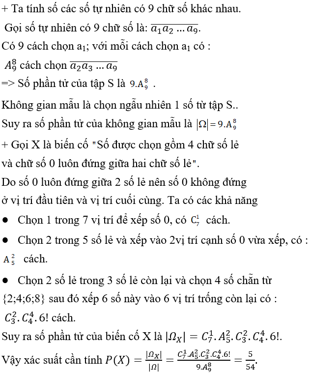 Cách tính xác suất bài toán liên quan đến đếm số cực hay có lời giải