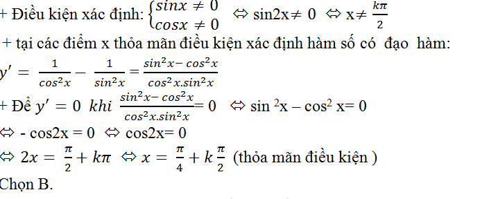 Ứng dụng đạo hàm giải phương trình, bất phương trình lượng giác cực hay - Toán lớp 11