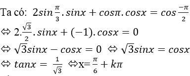 Giải phương trình bậc nhất đối với sinx và cosx - Toán lớp 11
