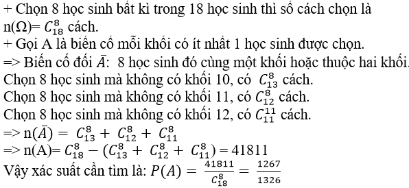 Phương pháp giải bài tập về Biến cố đối cực hay có lời giải