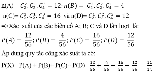 Phương pháp giải bài tập về Quy tắc cộng xác suất cực hay có lời giải