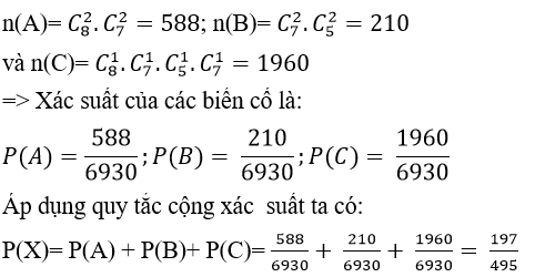 Phương pháp giải bài tập về Quy tắc cộng xác suất cực hay có lời giải