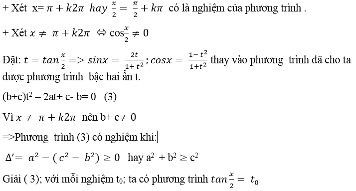 Phương trình quy về phương trình bậc nhất đối với sinx và cosx - Toán lớp 11