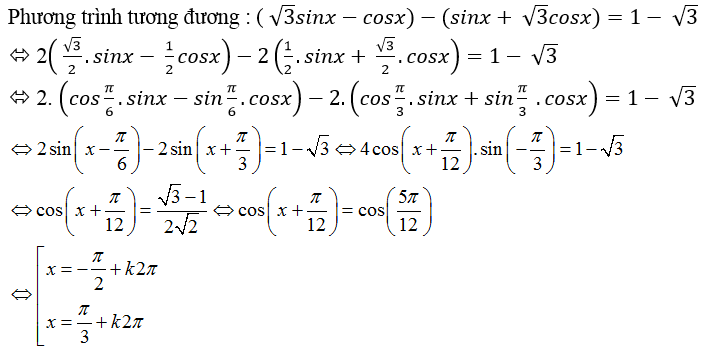 Phương trình quy về phương trình bậc nhất đối với sinx và cosx - Toán lớp 11