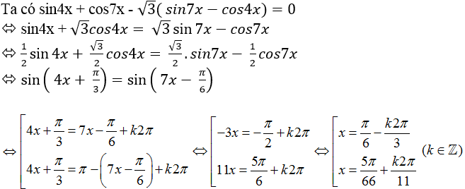 Phương trình quy về phương trình bậc nhất đối với sinx và cosx - Toán lớp 11