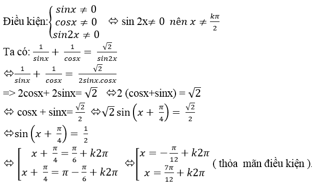 Phương trình quy về phương trình bậc nhất đối với sinx và cosx - Toán lớp 11