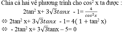 Phương trình thuần nhất bậc 2 đối với sinx và cosx - Toán lớp 11