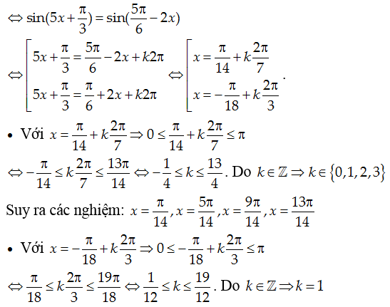 Tìm nghiệm của phương trình lượng giác trên khoảng, đoạn - Toán lớp 11