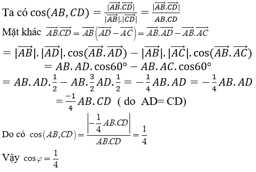 Cách tính tích vô hướng của hai vectơ hay, chi tiết - Toán lớp 11