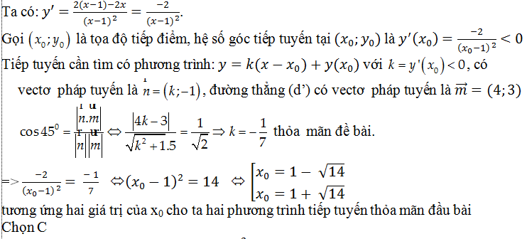 Viết phương trình tiếp tuyến thỏa mãn điều kiện cho trước - Toán lớp 11