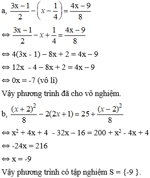 Cách giải phương trình đưa được về dạng ax + b = 0 cực hay, có đáp án | Toán lớp 8