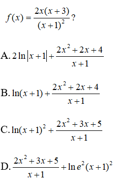 Trắc nghiệm Nguyên hàm có đáp án năm 2023