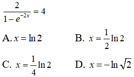 Trắc nghiệm Phương trình mũ và phương trình lôgarit có đáp án năm 2023 (phần 2)