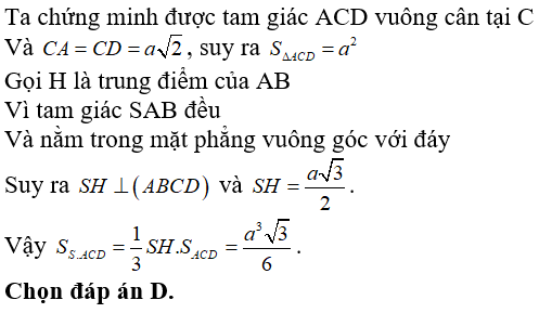 Trắc nghiệm Thể tích khối đa diện có đáp án năm 2023 (phần 2)