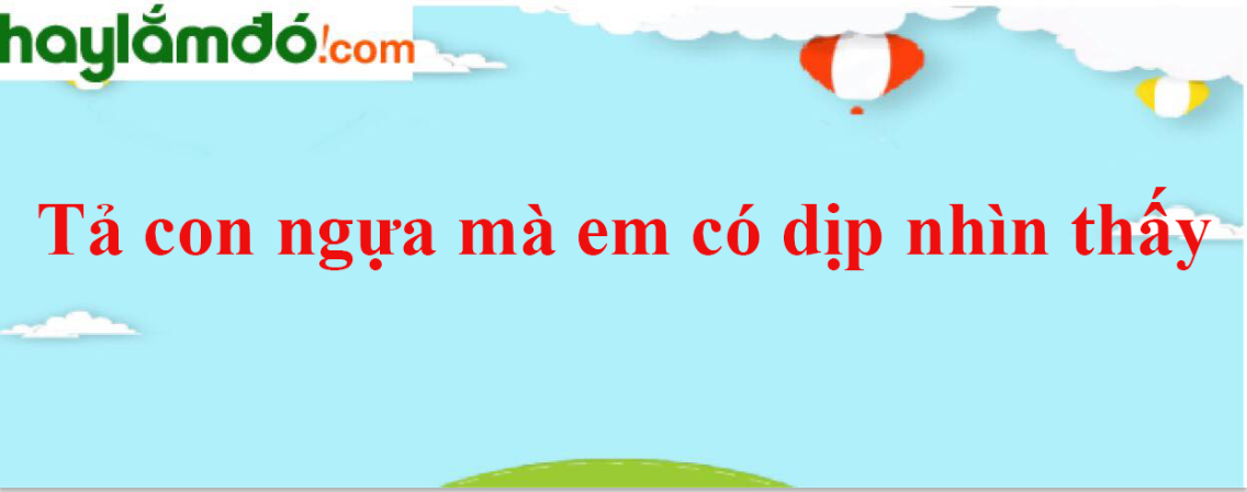 Tả con ngựa mà em có dịp nhìn thấy năm 2024 - Văn mẫu lớp 4